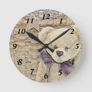 Ronde Vieille horloge d'ours de nounours