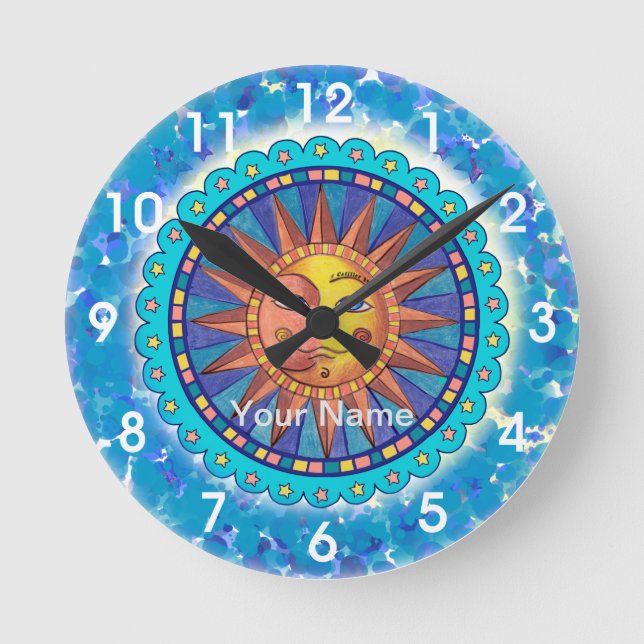 Ronde Visage Soleil Lune Horloge (Recto)