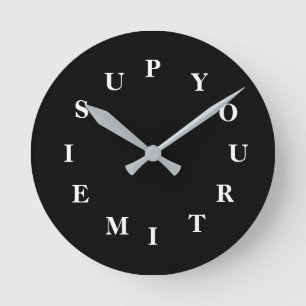 Ronde Votre heure est levée Black Medium Horloge de Janz
