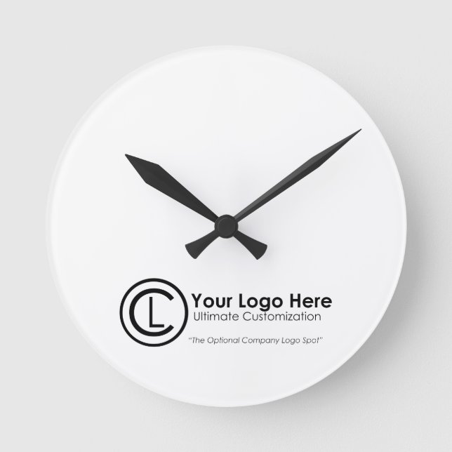 Ronde Votre Logo Ici Simple & Personnalisé Promo Horloge (Recto)