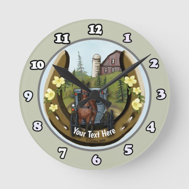 Ronde Voyage sur route amish Horloge en fer à cheval (Recto)