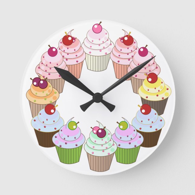 Ronde Yummy cupcakes horloge de cuisine (Recto)