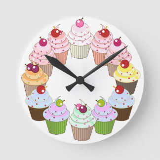 Ronde Yummy cupcakes horloge de cuisine