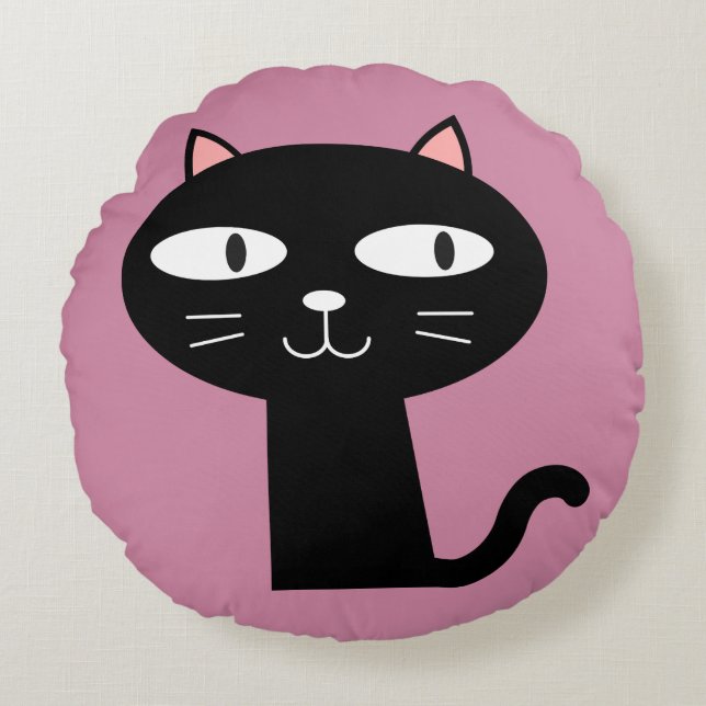 Ronds COUSSINS CHAT DE CUISINE NOIRE, Rose (Devant)