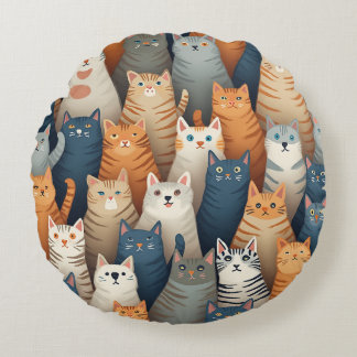 Ronds coussins de chat multiples