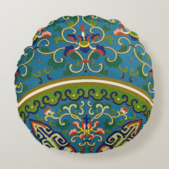 Ronds Coussins de conception géométrique traditionnelle  (Devant)