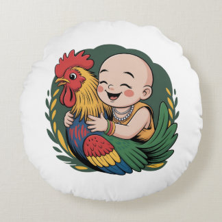 Ronds Coussins rond | Chloe Bébé Embrasse Le Coq