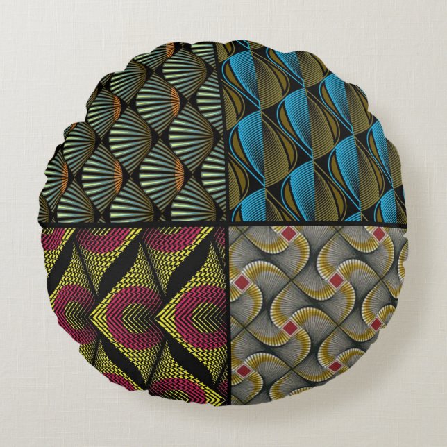 Ronds Coussins rond Wax Africain (Devant)