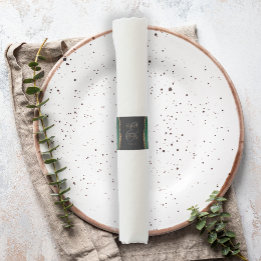 Ronds De Serviette Moderne Emerald Green Or Agate Mariage foncé