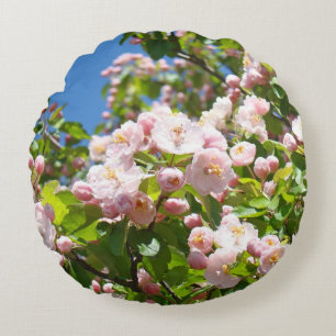 Ronds Fleurs d'arbre roses coussins Fleurs de printemps