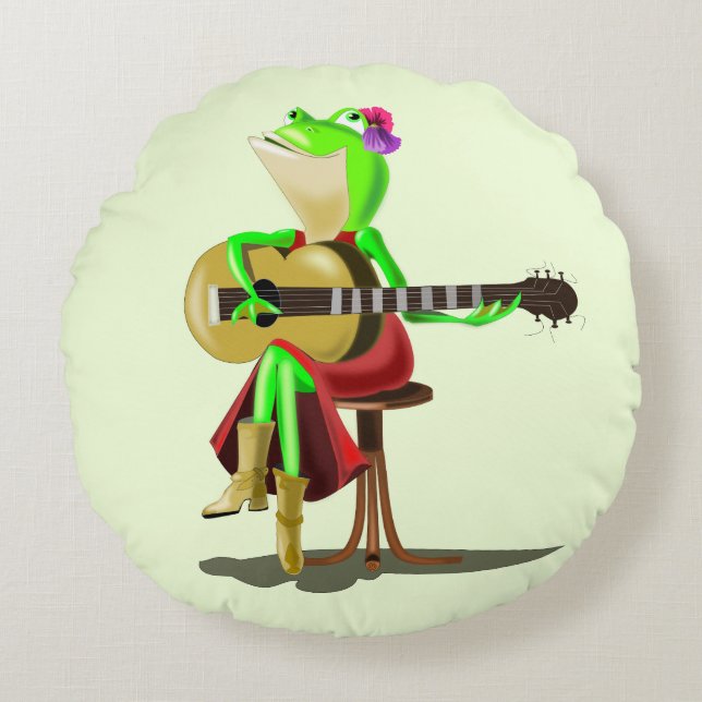 Ronds Grenouille Jouer Coussins de guitare (Devant)