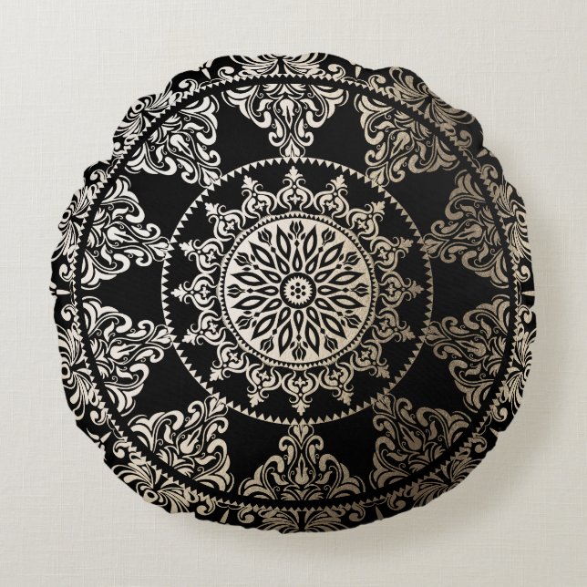 Ronds Or rond de coussins de mandala solaire (Devant)
