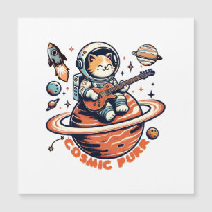 Ronron cosmique - Chat guitariste astro