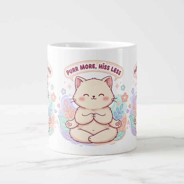 Ronronnez plus, siffler moins Tasse de chat mignon (Devant)