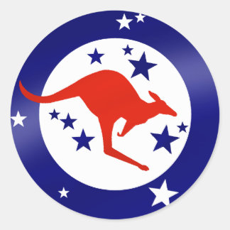 Roo autocollant Oz étoiles Australien Kangaroo