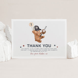 Rookie 1er Anniversaire Ours - Carte de remercieme