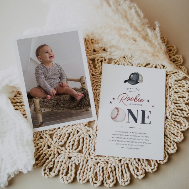Rookie 1er anniversaire - Une invitation photo (Rookie 1st Birthday - One Photo Invitation)