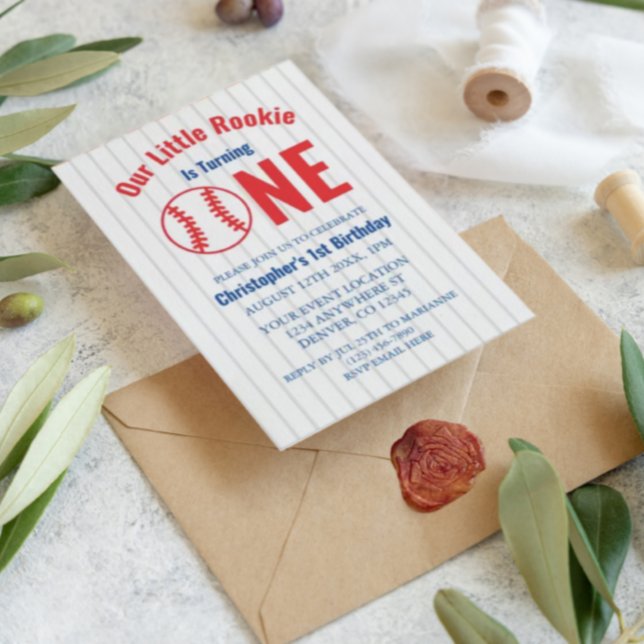 Rookie Baseball 1er Invitation anniversaire (Créateur téléchargé)