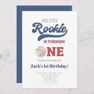 Rookie Baseball Boys 1ère invitation de fête d'ann