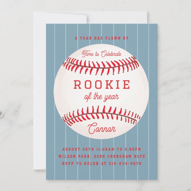 Rookie de l'année 1er Anniversaire Fête Invitation (Devant)