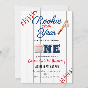 Rookie de l'année 1er Anniversaire Fête Invitation
