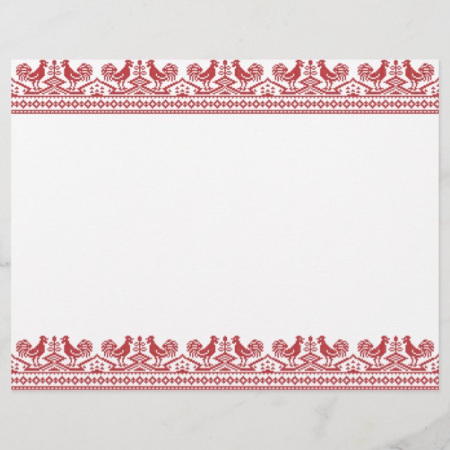 Rooster cross-stitch (Devant)