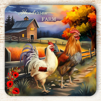 Rooster d'art Chicken Farm Dessous de verre