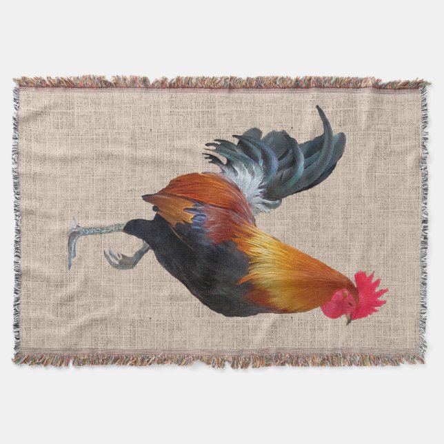Rooster de chaîne coloré Lancer la couverture (Devant)