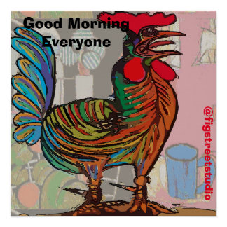 Rooster du matin, modifier le texte, Poster brilla