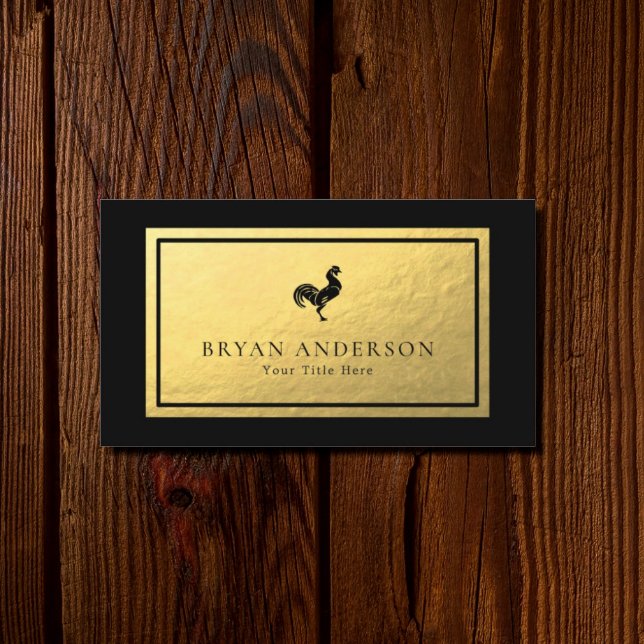 Rooster - Faux Gold Foil Carte de visite (Créateur téléchargé)
