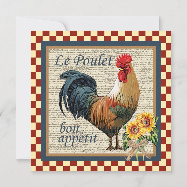 Rooster français Le Poulet Décor Cuisine | (Devant)