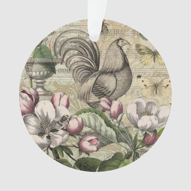 Rooster Garden Flower Papillon Art (devant)