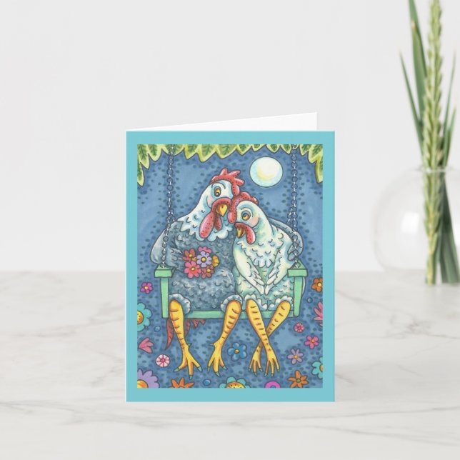 ROOSTER & HEN LOVERS, CARTE DE REMARQUE POULET Vid (Devant)