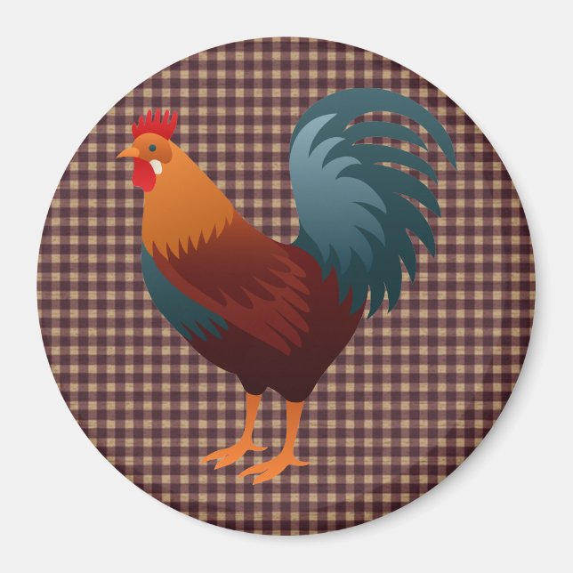 ROOSTER REALISTIC CARTOON MAGNET (Devant)