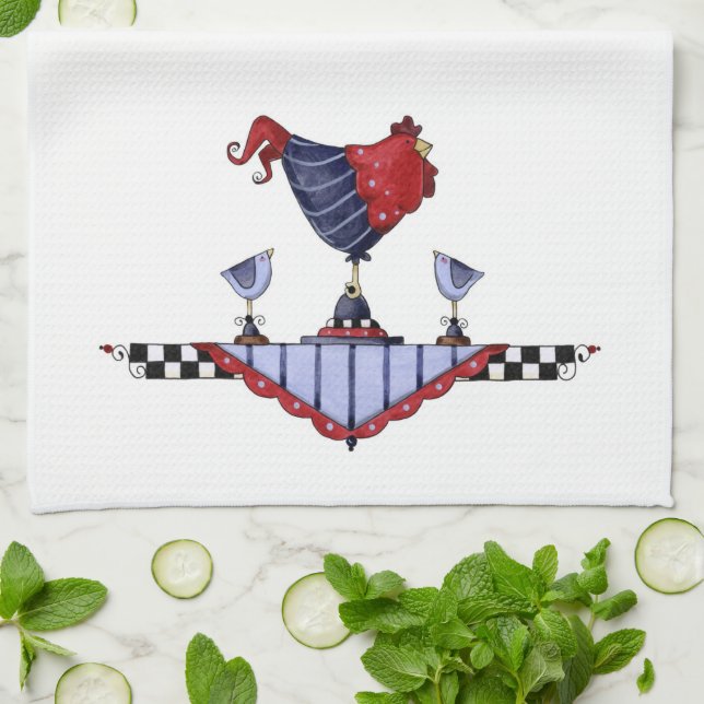 Rooster - Serviette de cuisine (Plié)