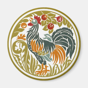 Rooster Vintage rond - Magnet