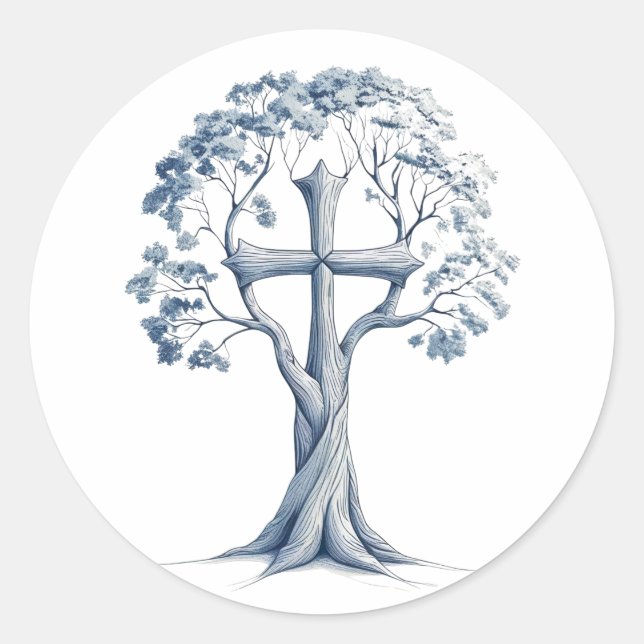 Rooted in Grace Cross Tree Sticker (Devant)