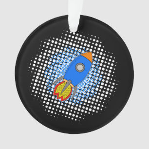 Roquette De Dessin Avec Galaxie De Halftones