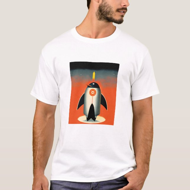 Roquette de pingouin vers le T-shirt Mars (Devant)