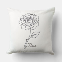 Rosa : Coussin d'art en une ligne élégant