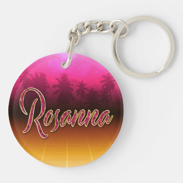 Rosanna Prénom Golden rose Porte-clés (Dos)