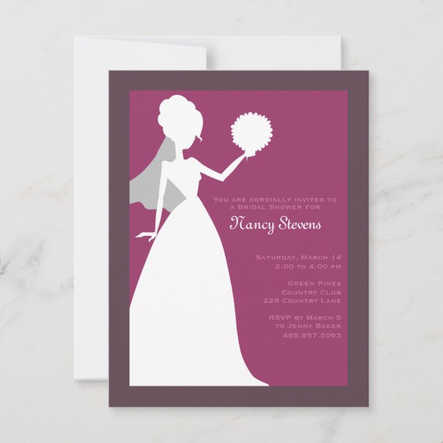 Rosario {plum} Invitations de douche nuptiale (Devant)