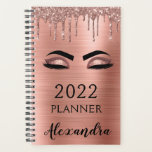 rose 2022 Eyelashes Parties scintillant rose<br><div class="desc">2022 Rose Gold - Blush Pink Eyelashes Parties scintillant Monogramme Nom et Carnet Spiral initial. Cela rend le cadeau parfait pour 16 ans,  mariage,  douche nuptiale,  anniversaire,  baby shower ou bachelorette pour quelqu'un qui aime le luxe glam et les styles chic.</div>