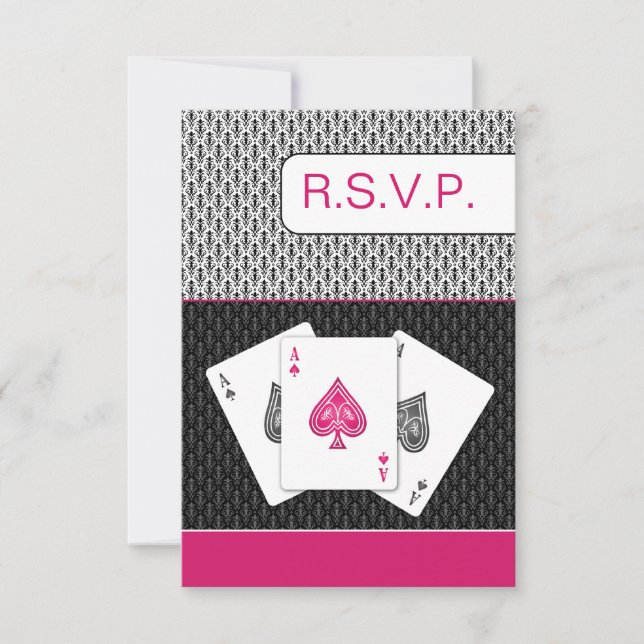 rose 3 as vegas mariage cartes rsvp, 3,5 x 5 (Devant)