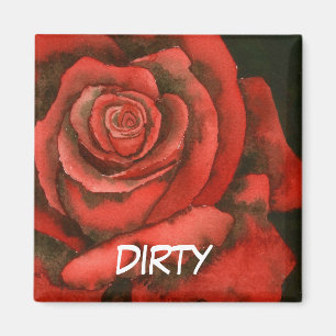"Rose 3" Lave-vaisselle sale Magnet d'état