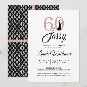 Rose 60 et Sassy   Invitation à la fête du 60e ann