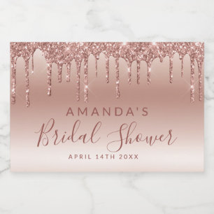 Rose à goutte Gold Mini à vin mousseux Étiquette