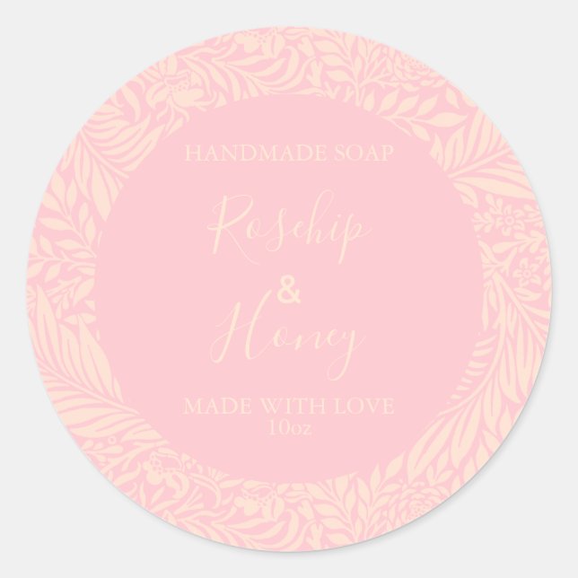 Rose à motifs floraux de Étiquette de savon person (Devant)