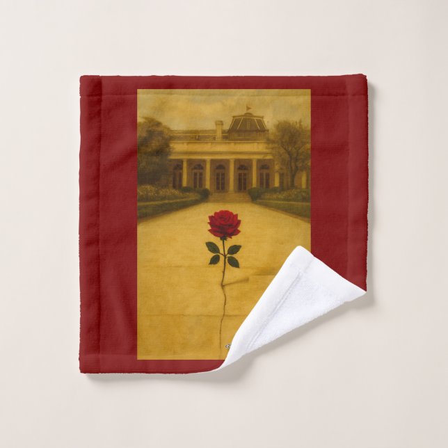 Rose à travers la fissure : arrière de la Maison B (Gant de toilette)