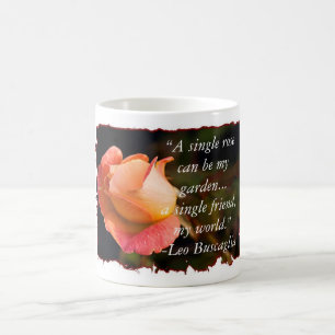 Rose à une seule broche avec citation Mug